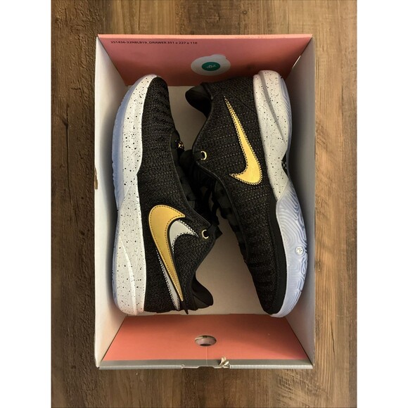 Nike Men Size 9 LeBron 20 Black Metallic Gold Basketball Shoes DJ5423-003 - Picture 7 of 9